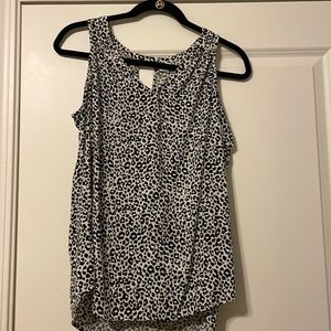 Leopard print keyhole back old navy tank